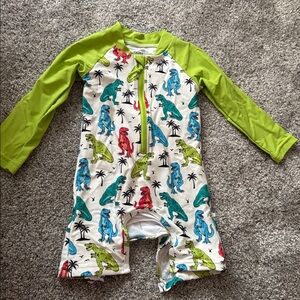 Caden Lane Long Sleeve Rash Guard Swim Romper Shortie